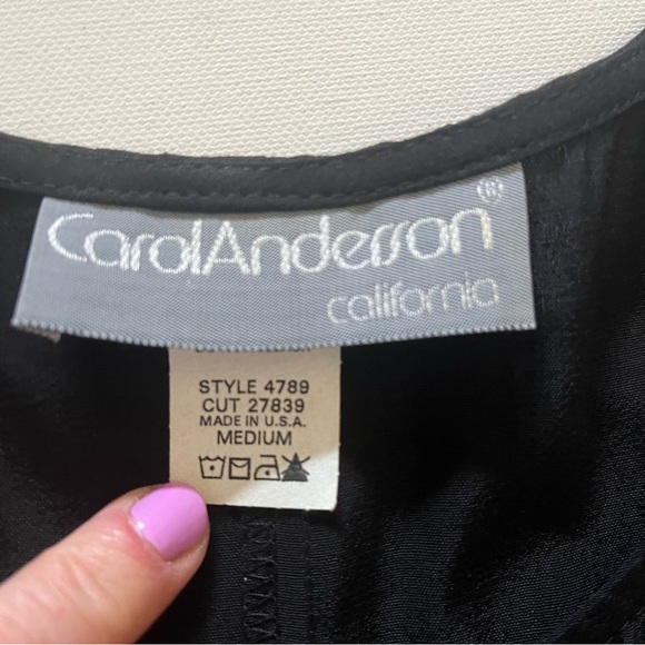 Vintage Carol Anderson Black Floral Two Piece Dress & Jacket set size medium - Picture 8 of 8